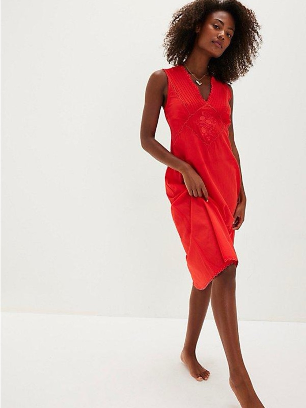 FREE PEOPLE• red slip dress